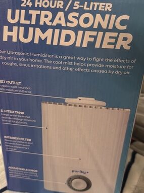 Purity+ White Ultrasonic Humidifier - 5-Liter